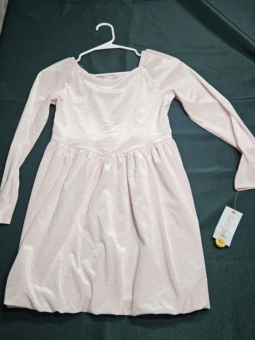 Cat & Jack Light Pink Long-Sleeve Kids Dress. Large 10/12